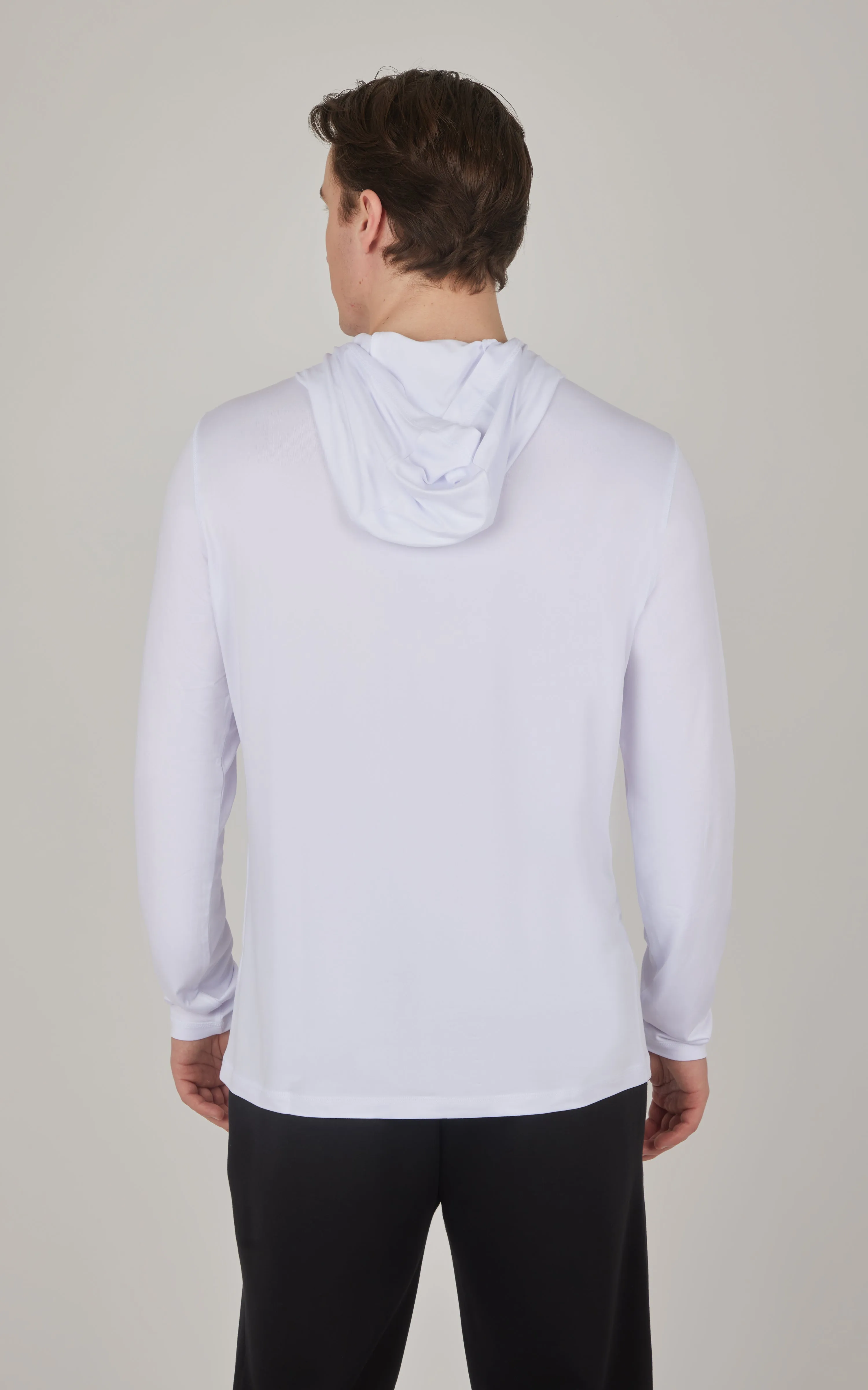 Men's Cationic Long Sleeve Hooded Shirt