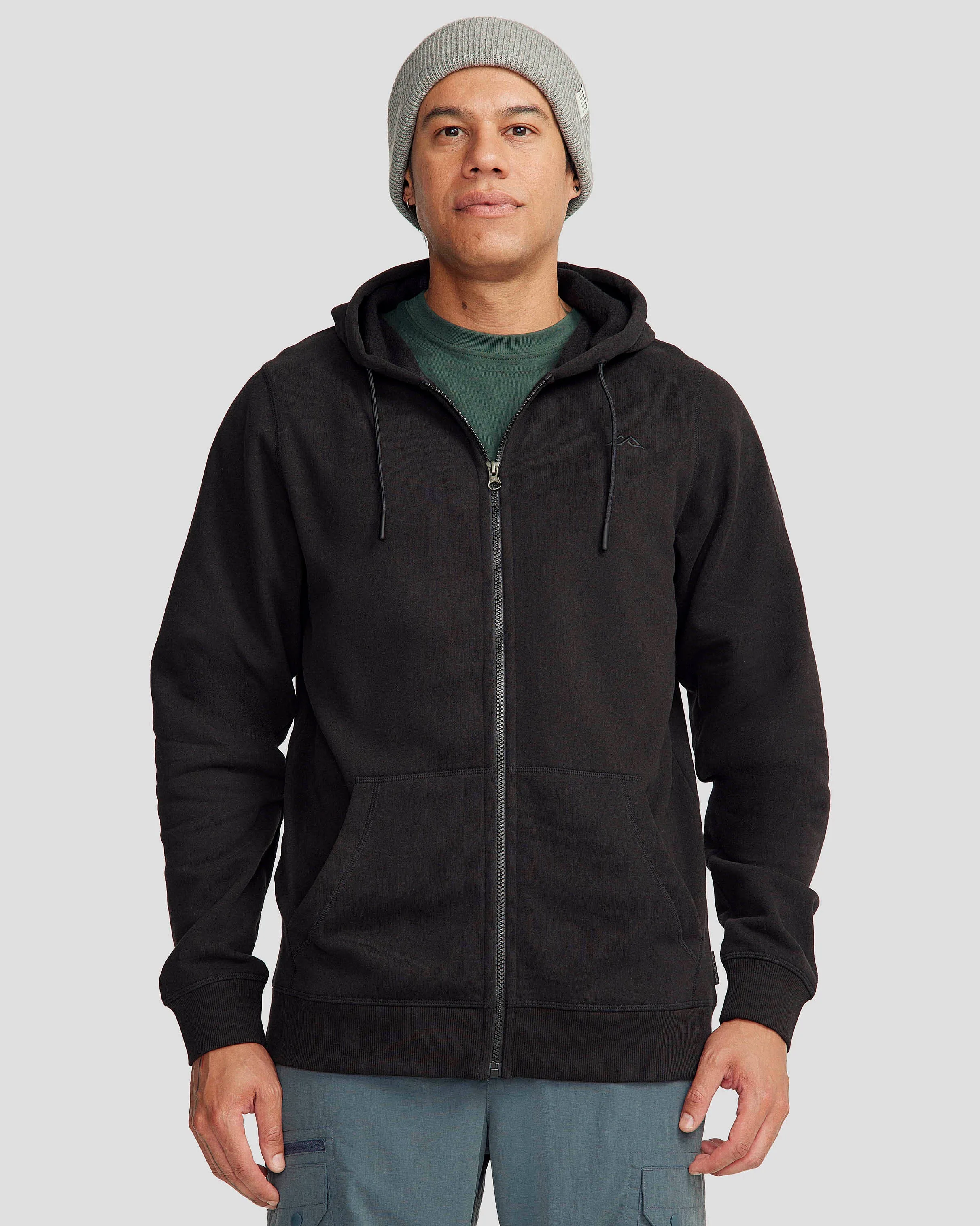 Men's Full-zip Hoodie - Black Stingray
