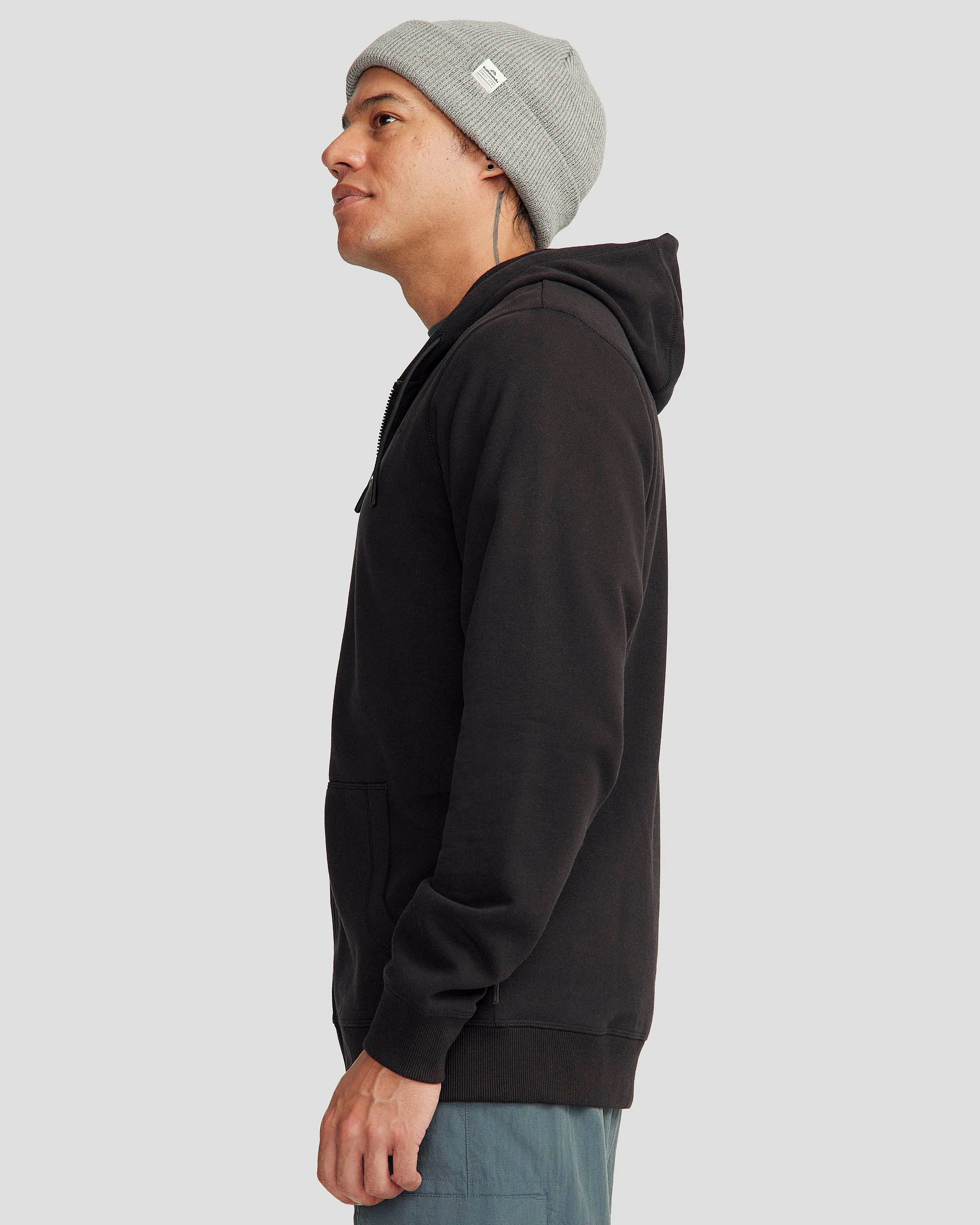 Men's Full-zip Hoodie - Black Stingray