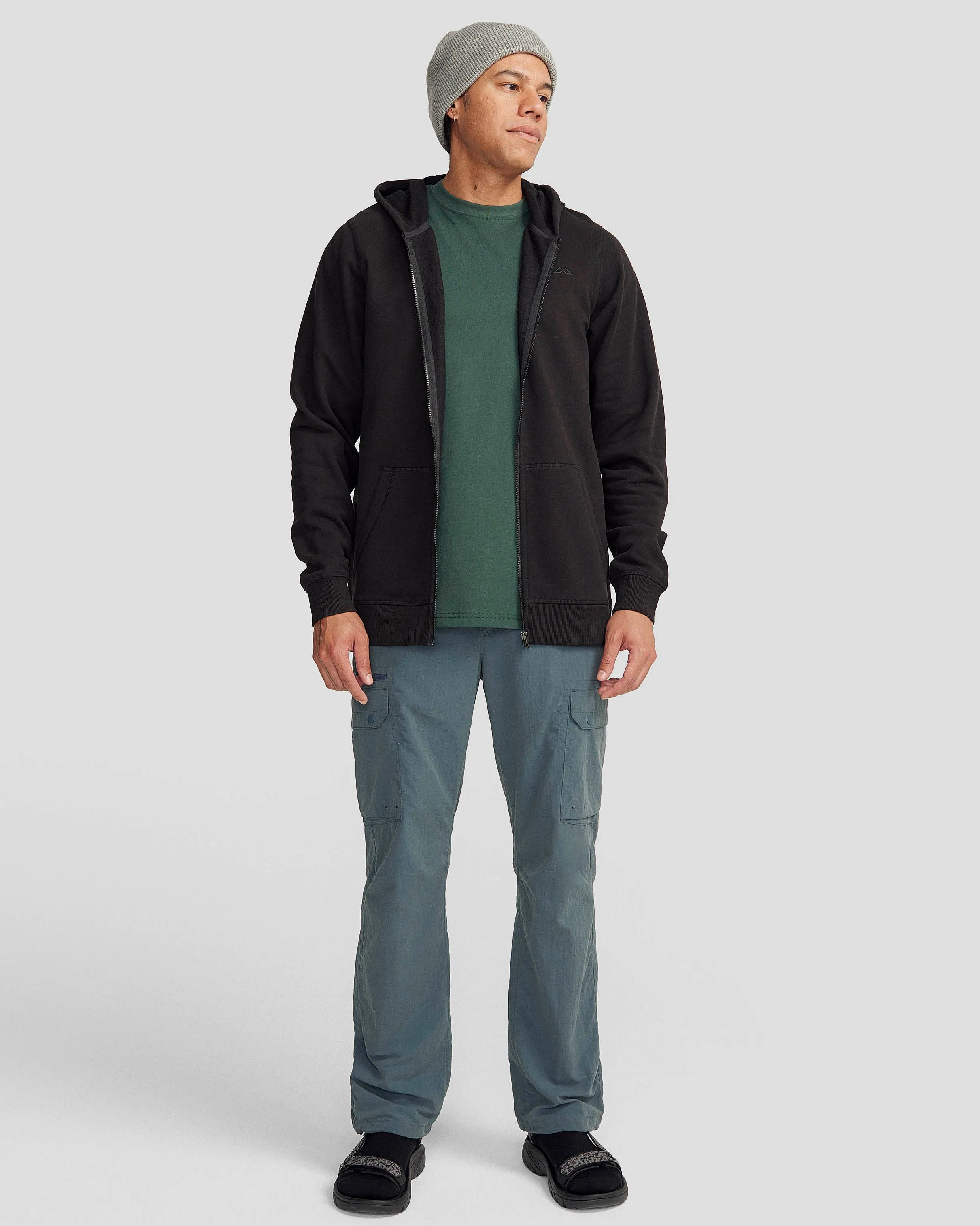 Men's Full-zip Hoodie - Black Stingray
