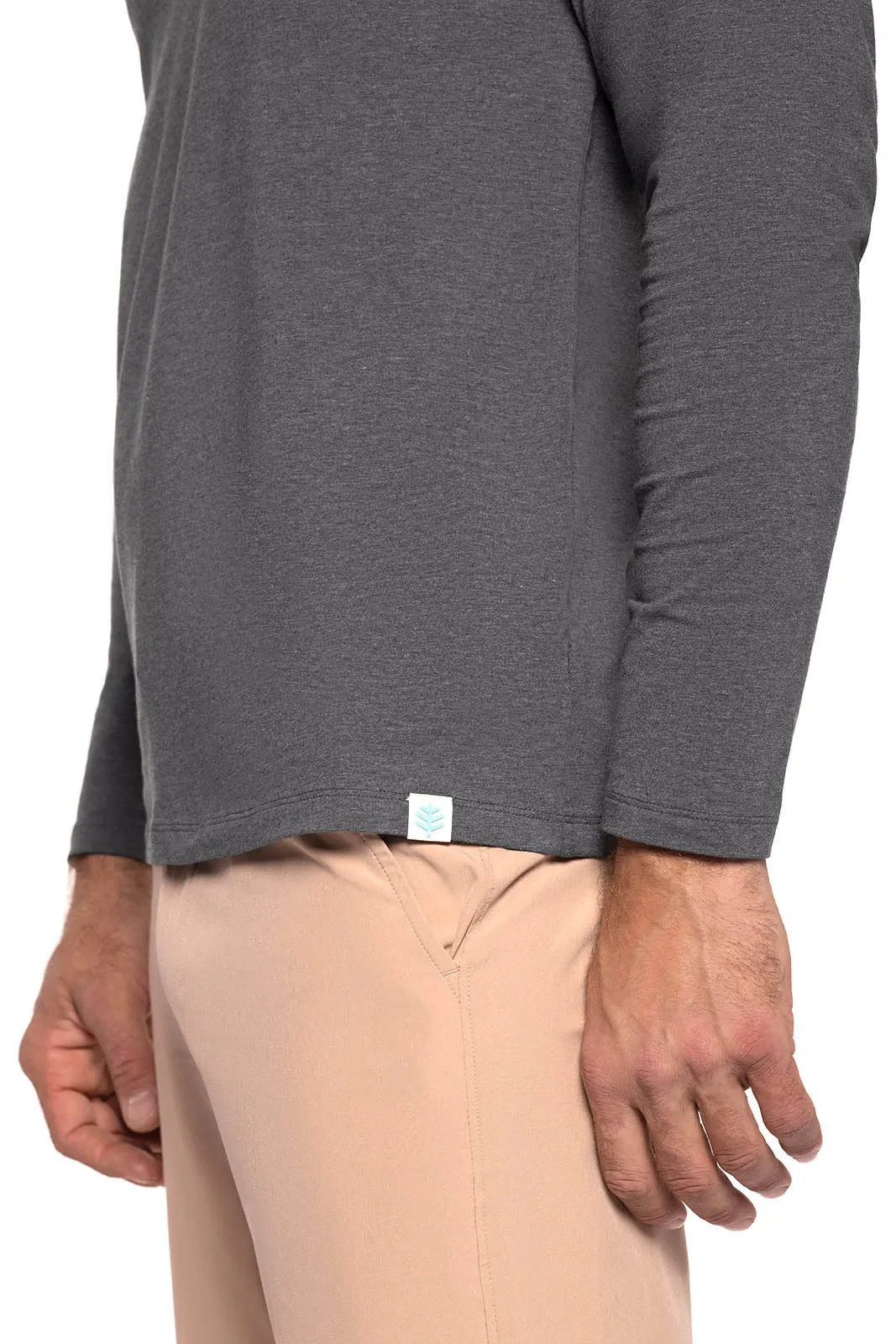 Men's Morada Everyday Long Sleeve V-Neck T-Shirt | Charcoal Heather