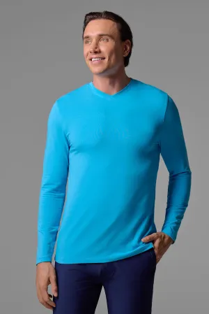 Men's Morada Everyday Long Sleeve V-Neck T-Shirt | Malibu Blue