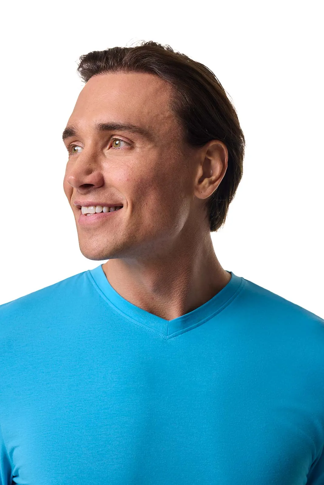 Men's Morada Everyday Long Sleeve V-Neck T-Shirt | Malibu Blue