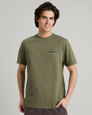 Men's Summit Print Organic Cotton T-shirt - Beech