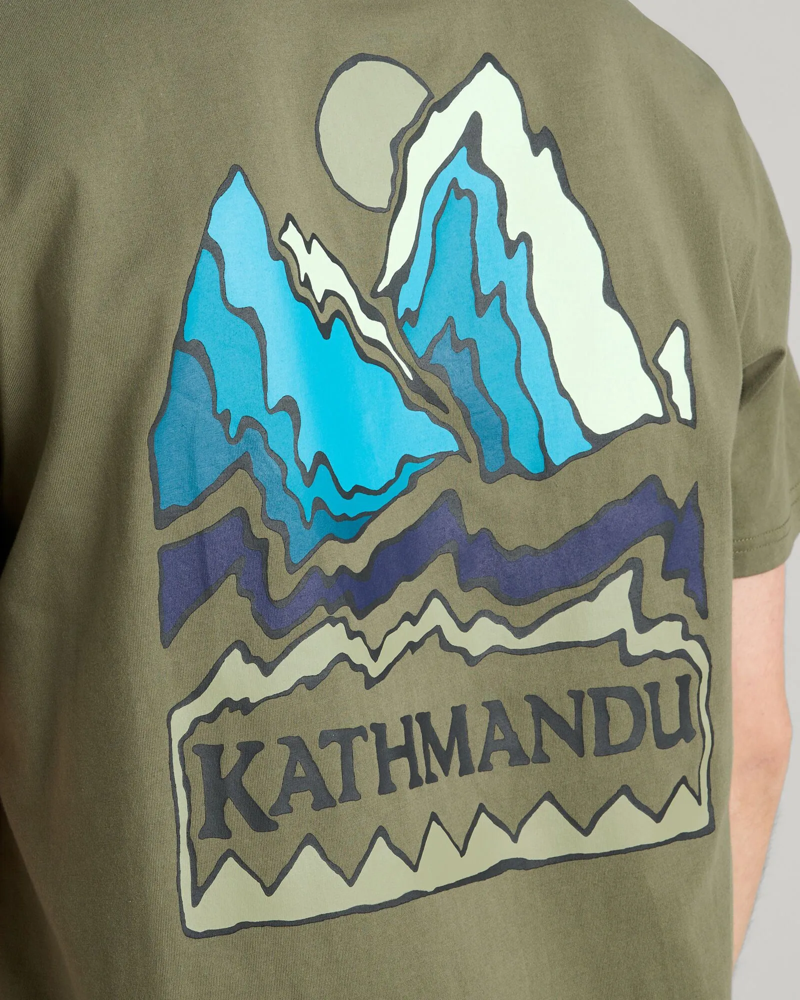 Men's Summit Print Organic Cotton T-shirt - Beech