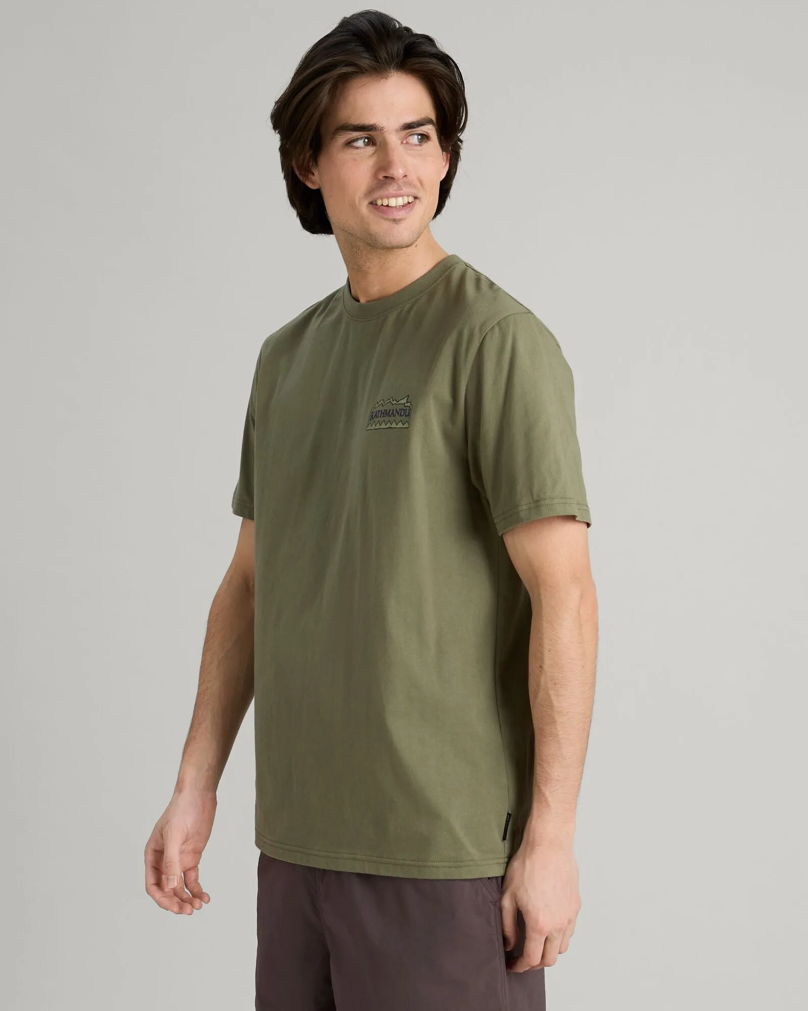 Men's Summit Print Organic Cotton T-shirt - Beech