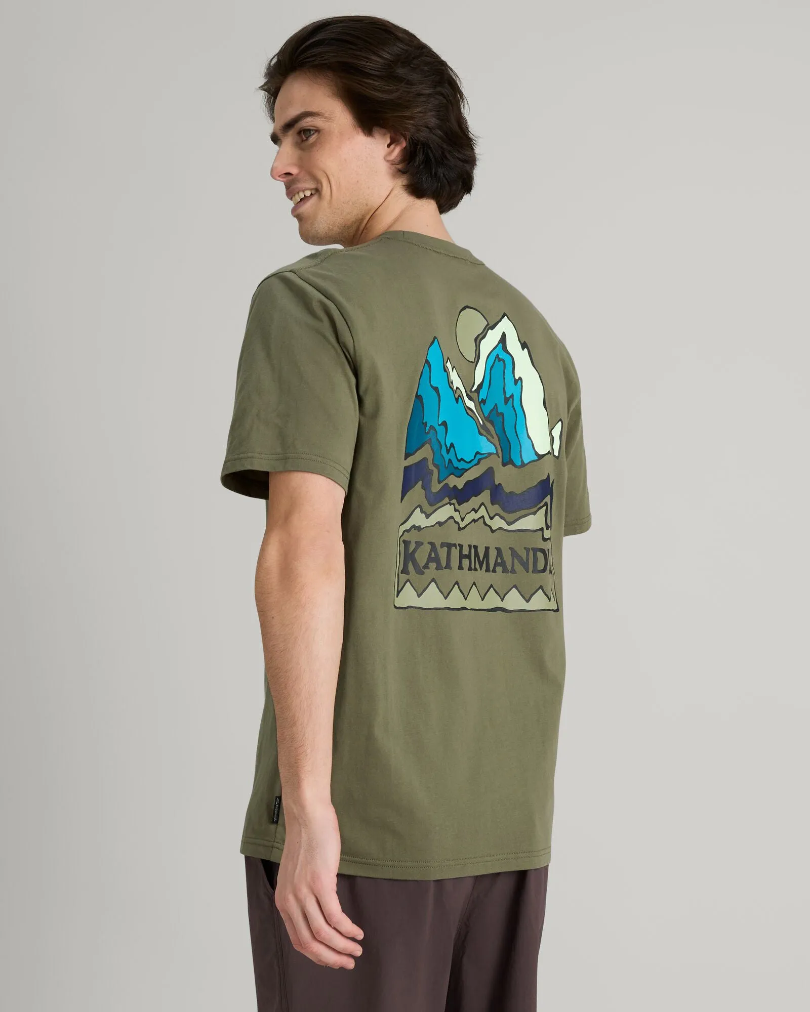 Men's Summit Print Organic Cotton T-shirt - Beech