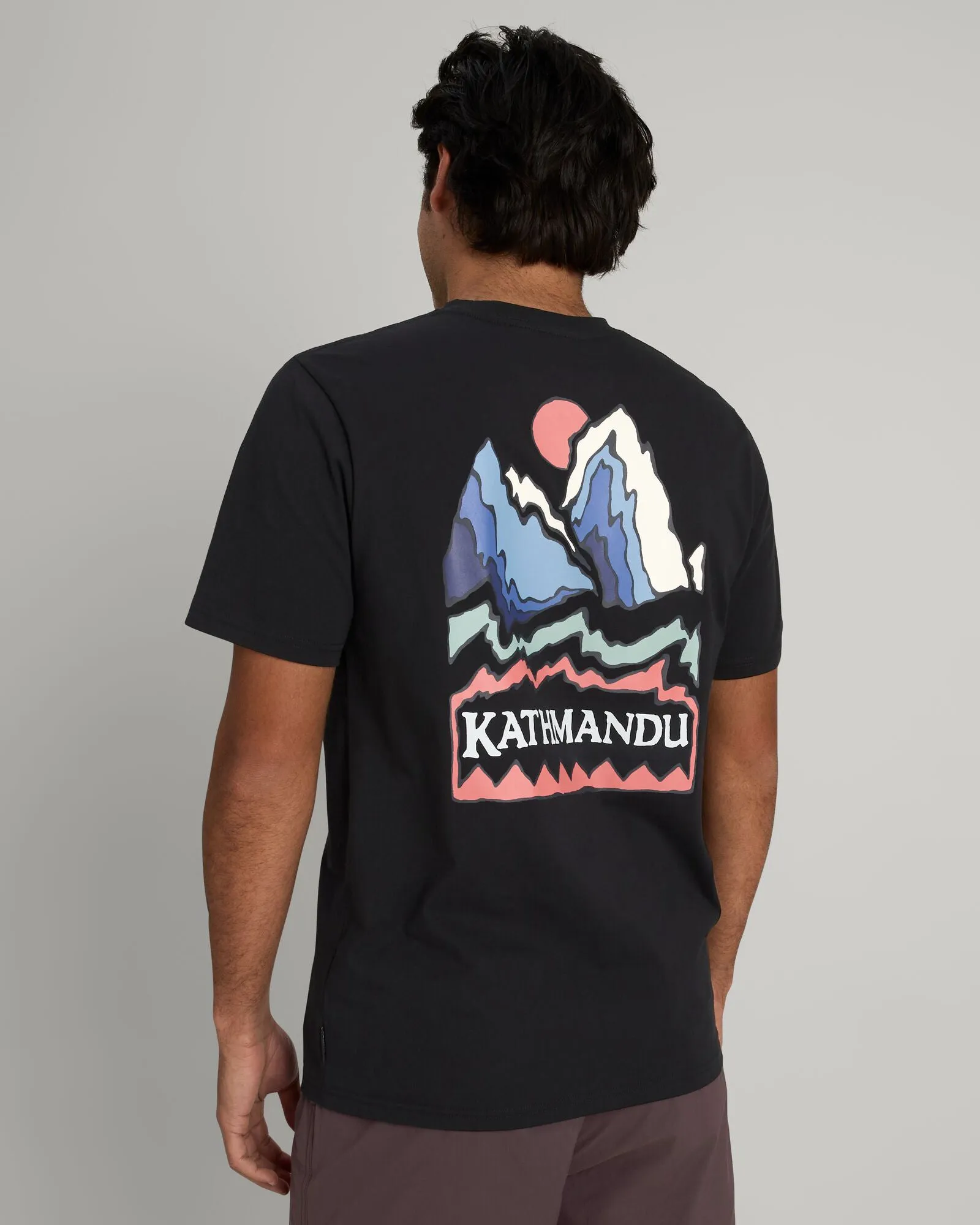 Men's Summit Print Organic Cotton T-shirt - Black