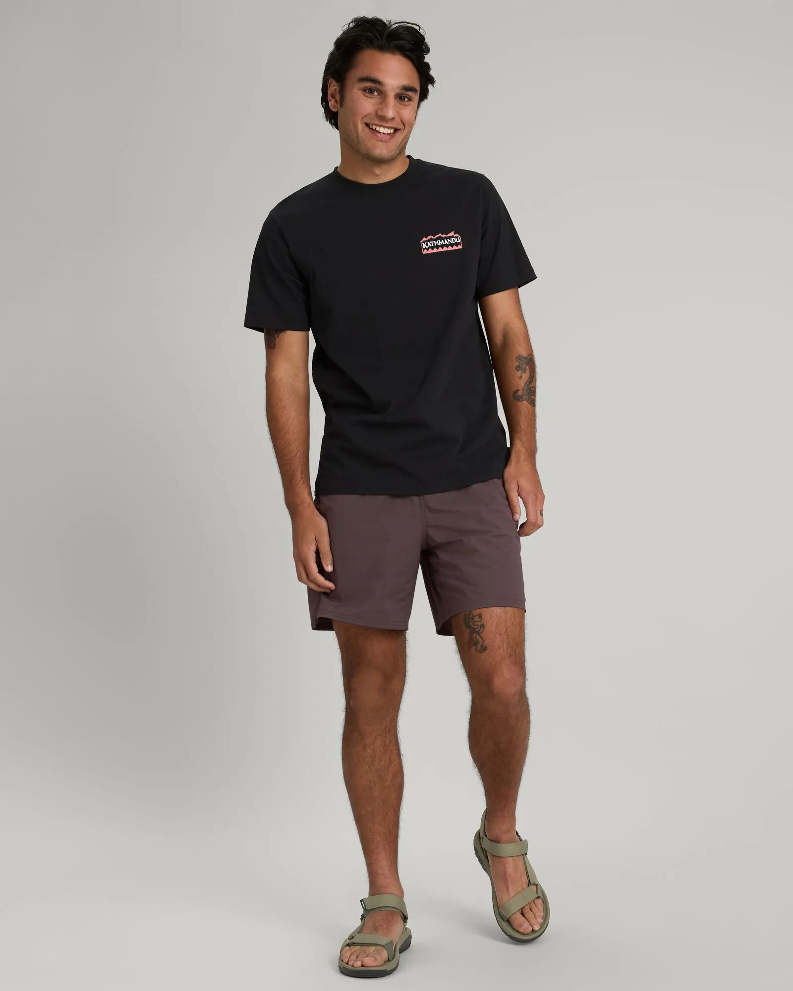 Men's Summit Print Organic Cotton T-shirt - Black