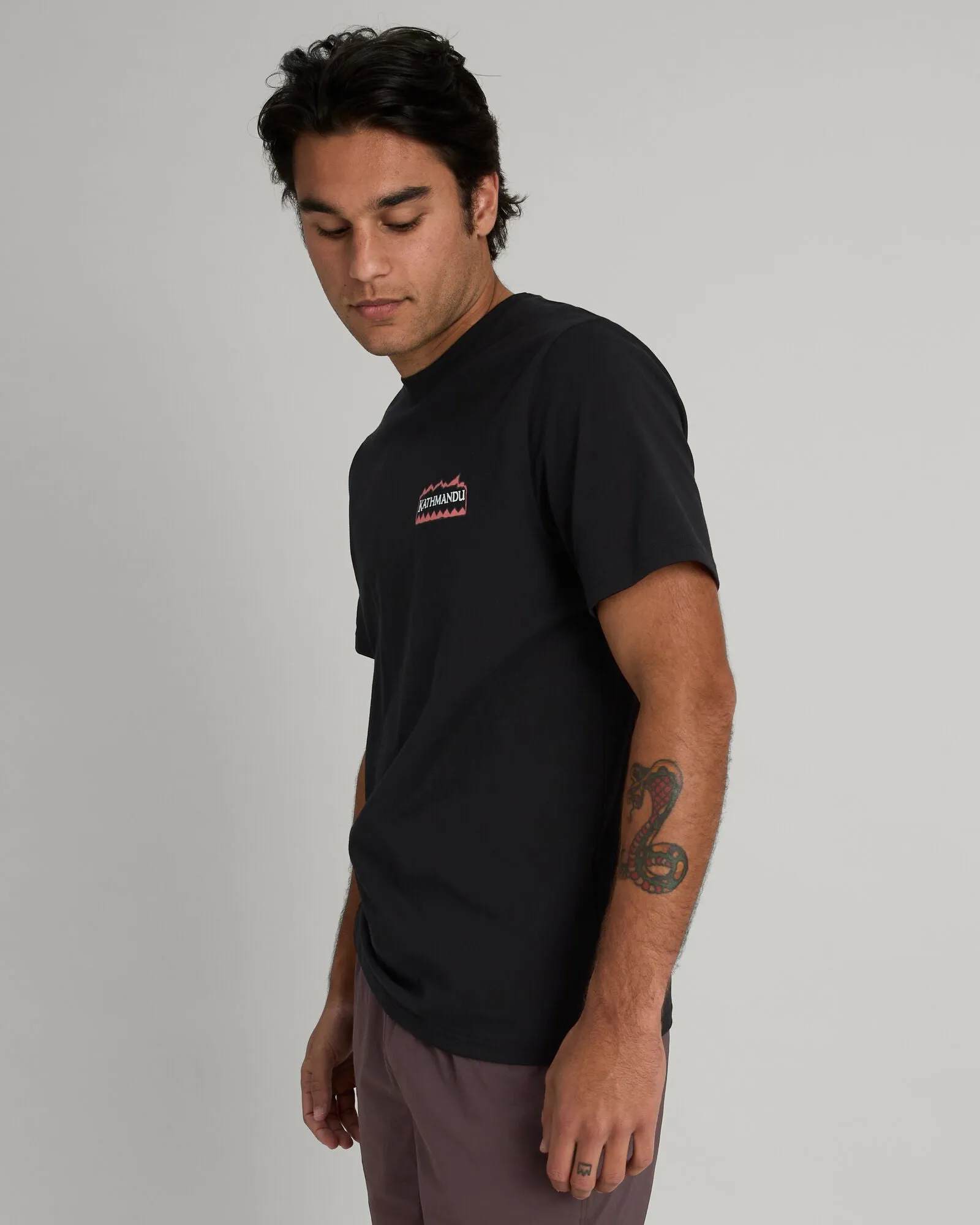 Men's Summit Print Organic Cotton T-shirt - Black