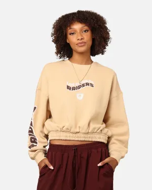 Mitchell & Ness Women's Los Angeles Raiders Dazed Cropped Crewneck Warm Sand