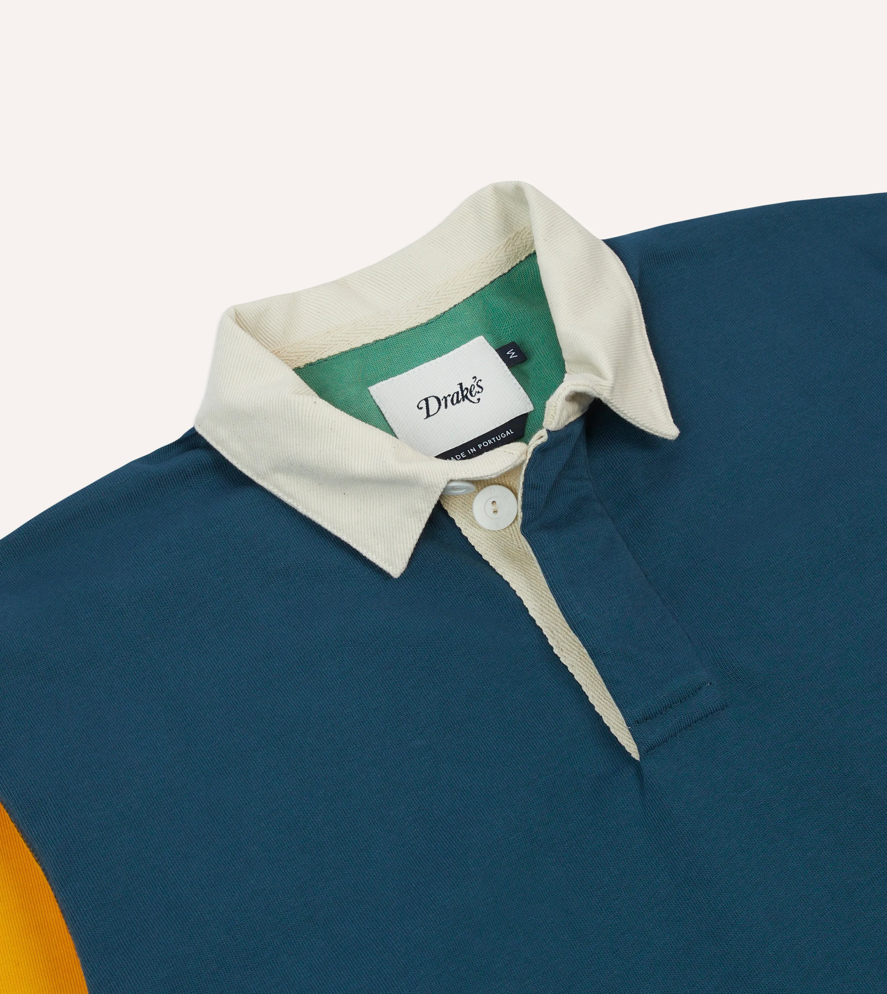 Navy, Yellow, Red and Green Colourblock Cotton Rugby Shirt