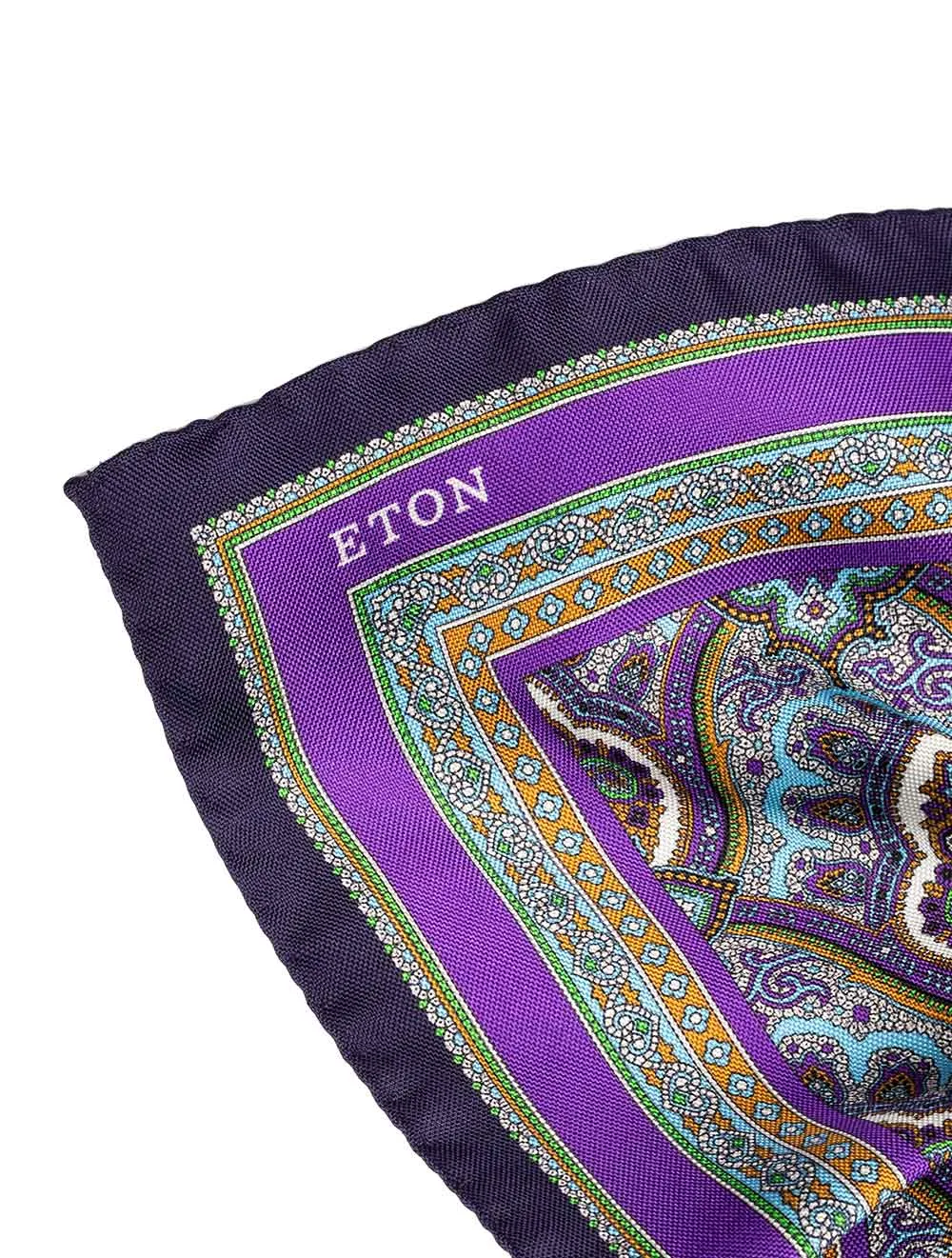 Paisley Silk Pocket Square Purple