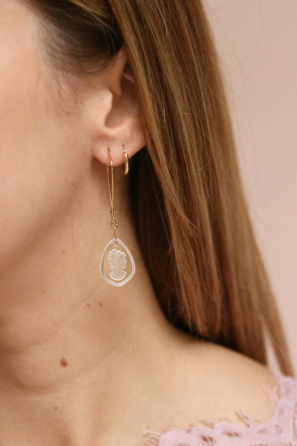 Palmyre Mauve | Pendant Earrings