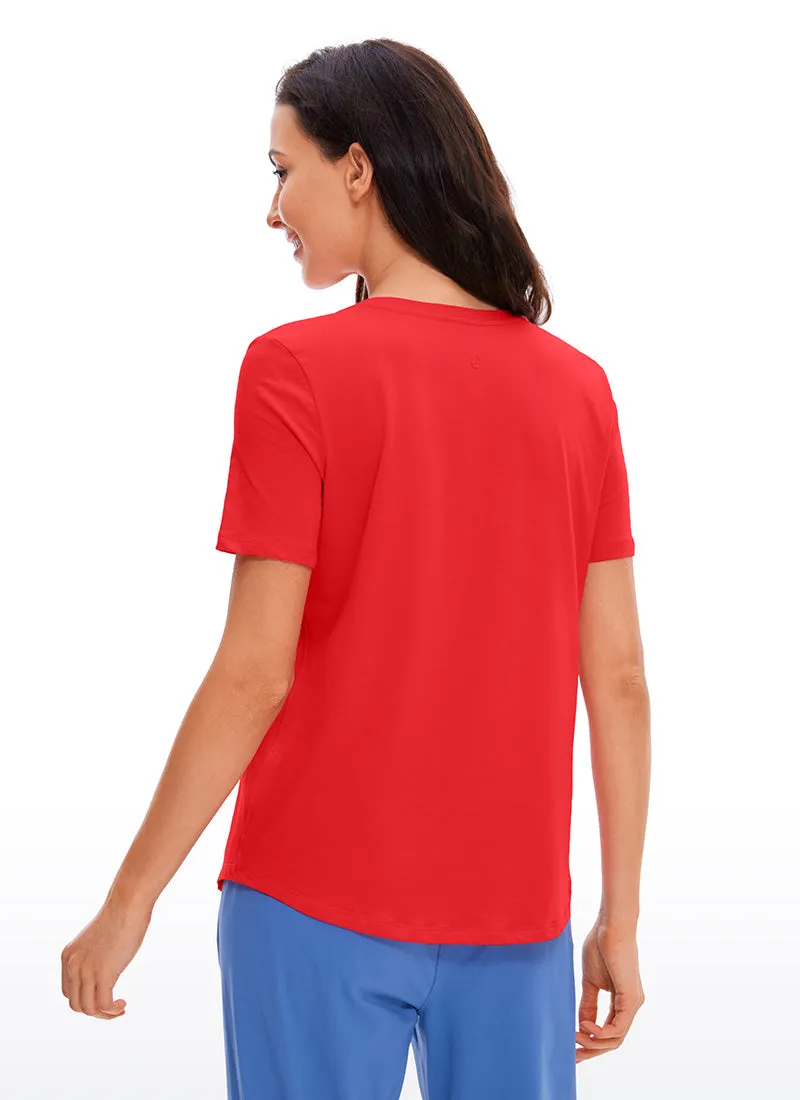 Pima Cotton Short Sleeves Round Neck