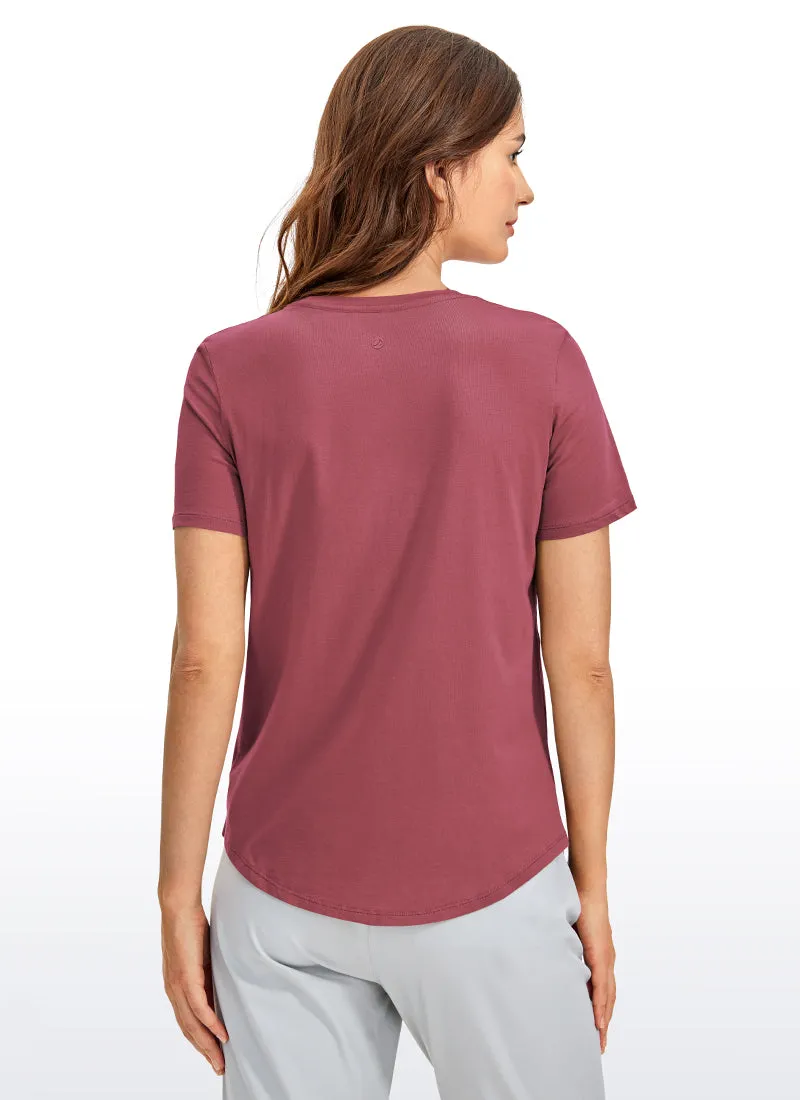 Pima Cotton Short Sleeves Round Neck