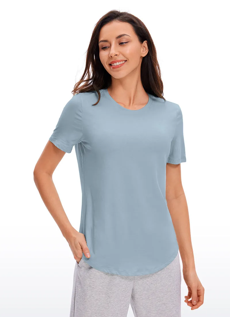 Pima Cotton Short Sleeves Round Neck