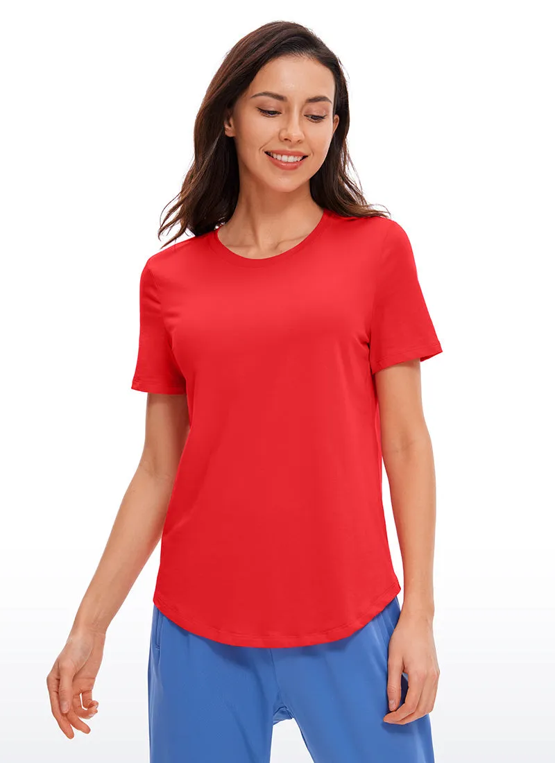 Pima Cotton Short Sleeves Round Neck