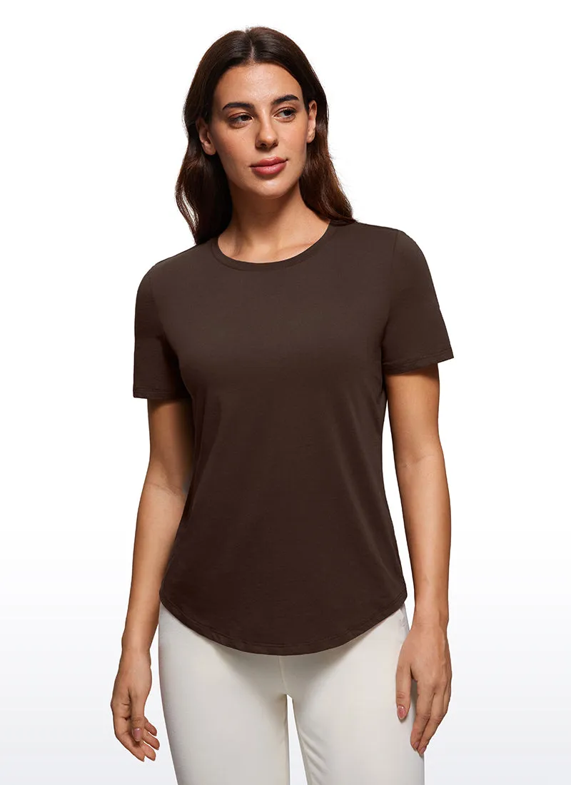 Pima Cotton Short Sleeves Round Neck