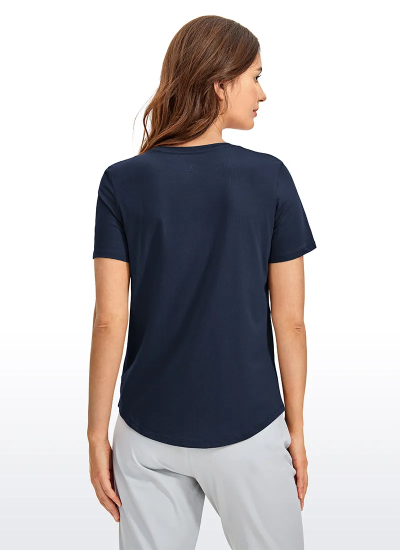 Pima Cotton Short Sleeves Round Neck