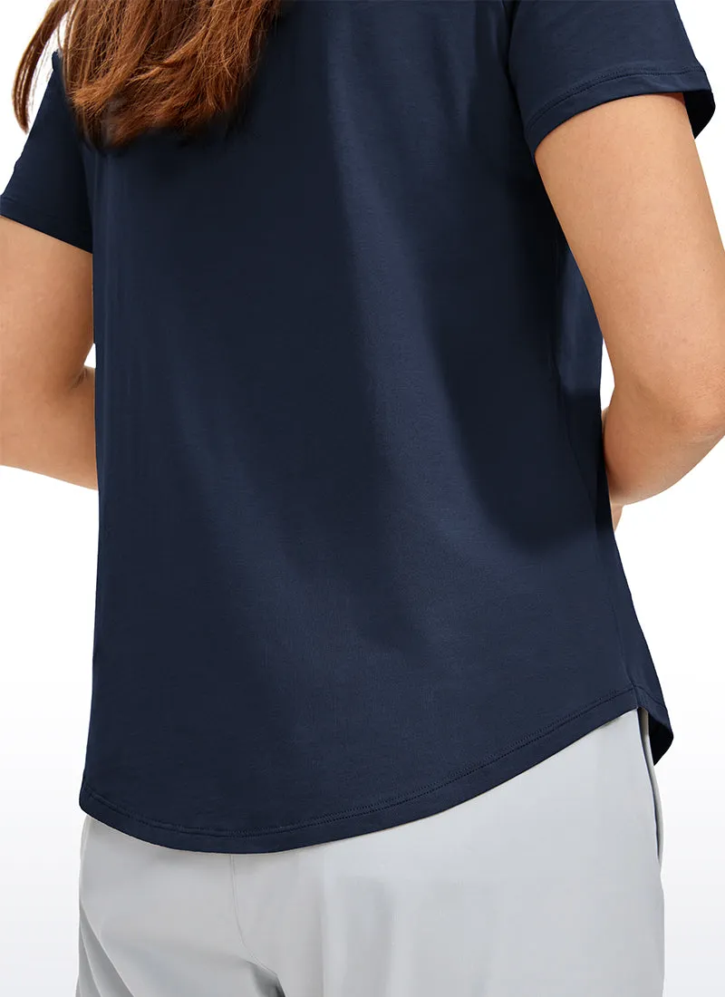 Pima Cotton Short Sleeves Round Neck