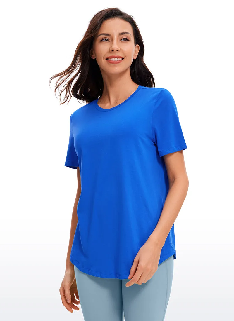 Pima Cotton Short Sleeves Round Neck