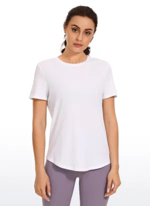 Pima Cotton Short Sleeves Round Neck