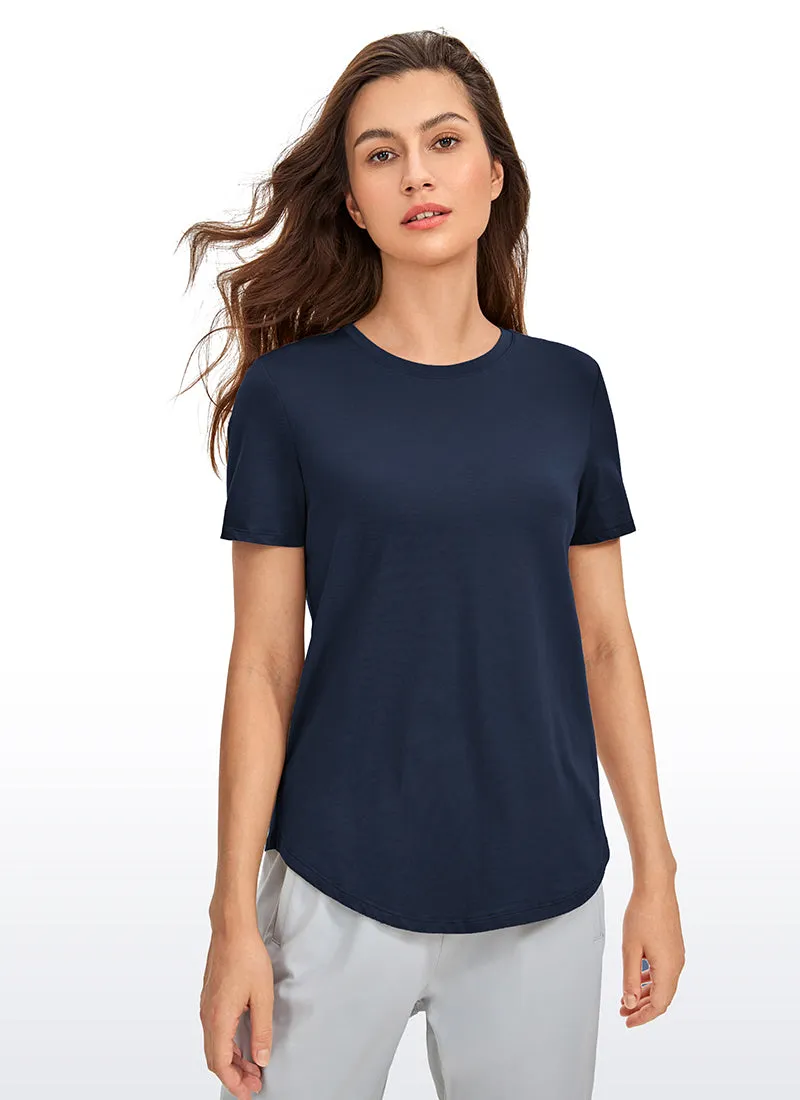 Pima Cotton Short Sleeves Round Neck