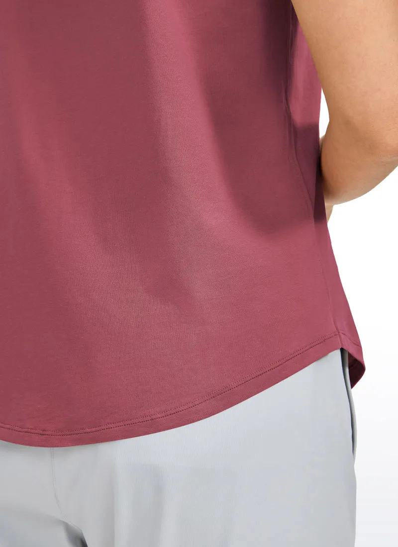 Pima Cotton Short Sleeves Round Neck