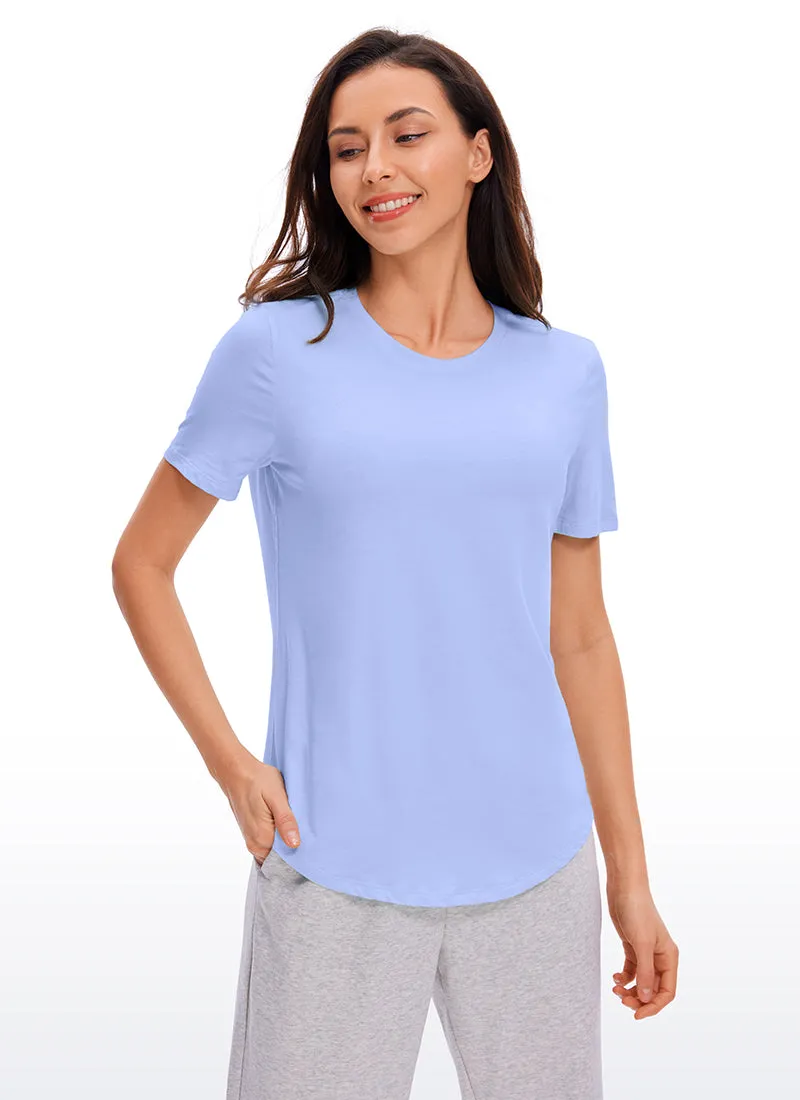 Pima Cotton Short Sleeves Round Neck