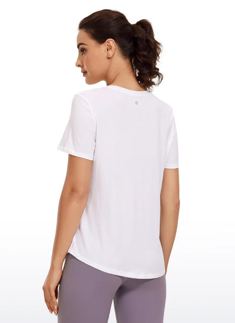 Pima Cotton Short Sleeves Round Neck