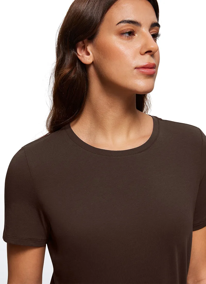 Pima Cotton Short Sleeves Round Neck