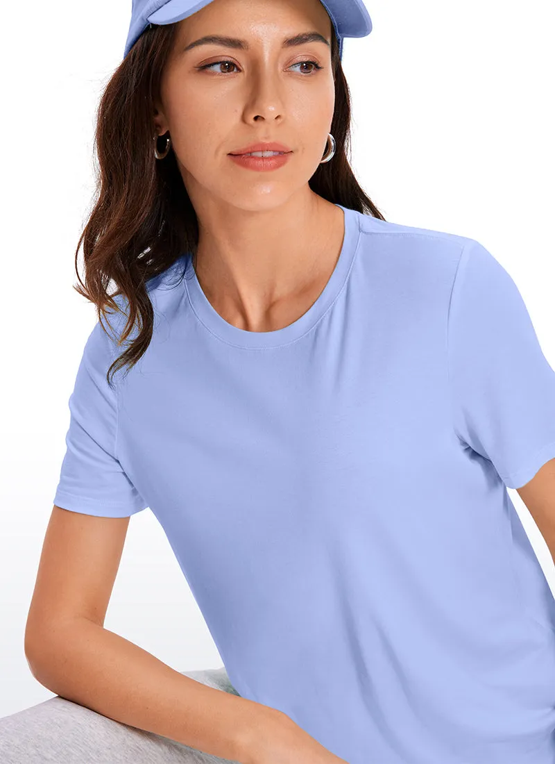 Pima Cotton Short Sleeves Round Neck