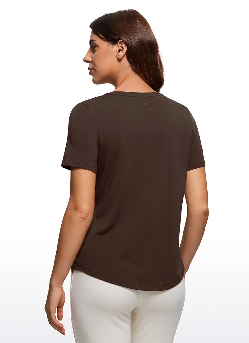 Pima Cotton Short Sleeves Round Neck