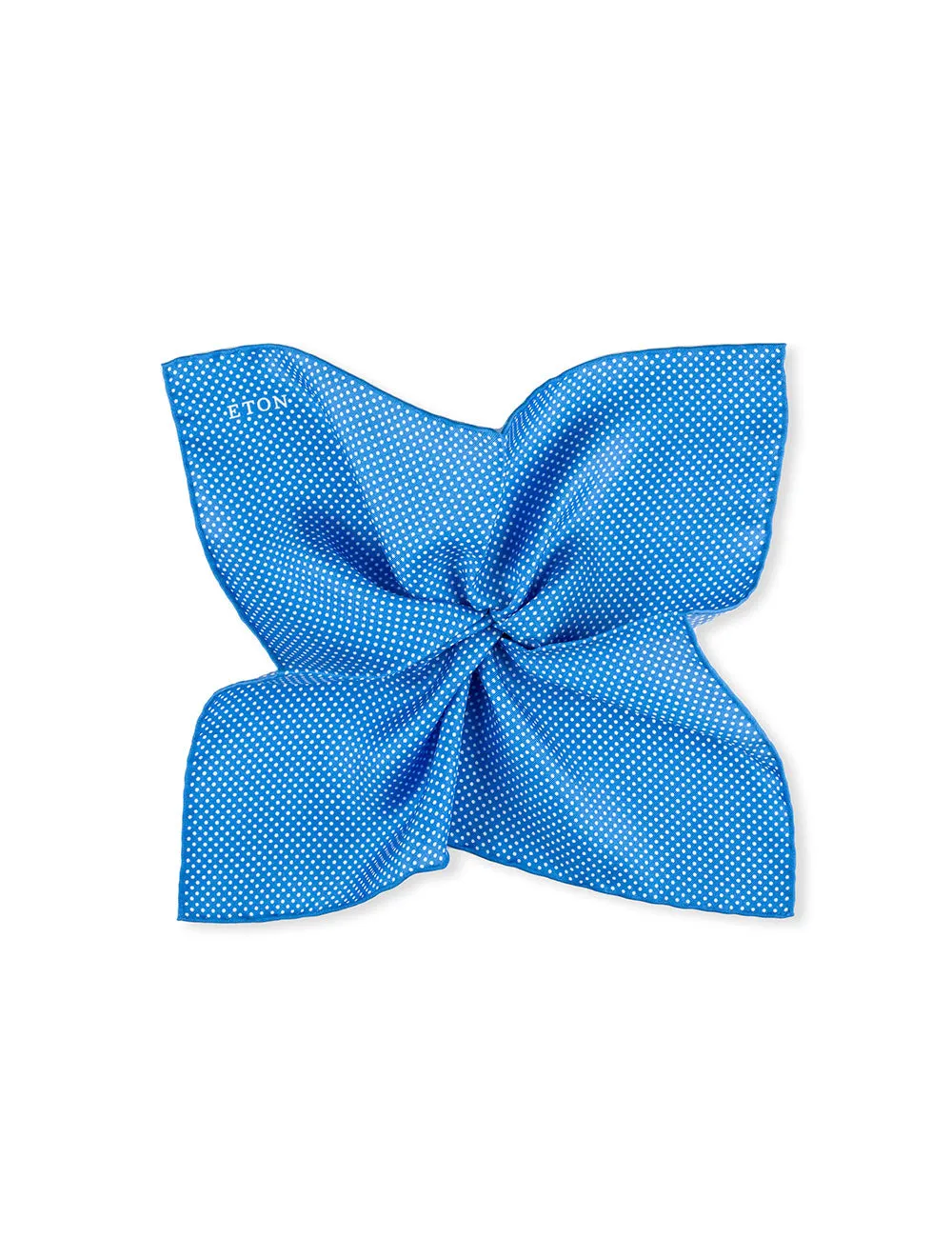 Polka Dot Silk Pocket Square Blue