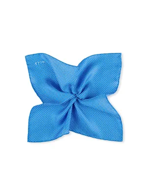 Polka Dot Silk Pocket Square Blue