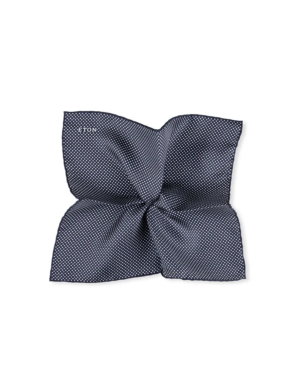 Polka Dot Silk Pocket Square Navy