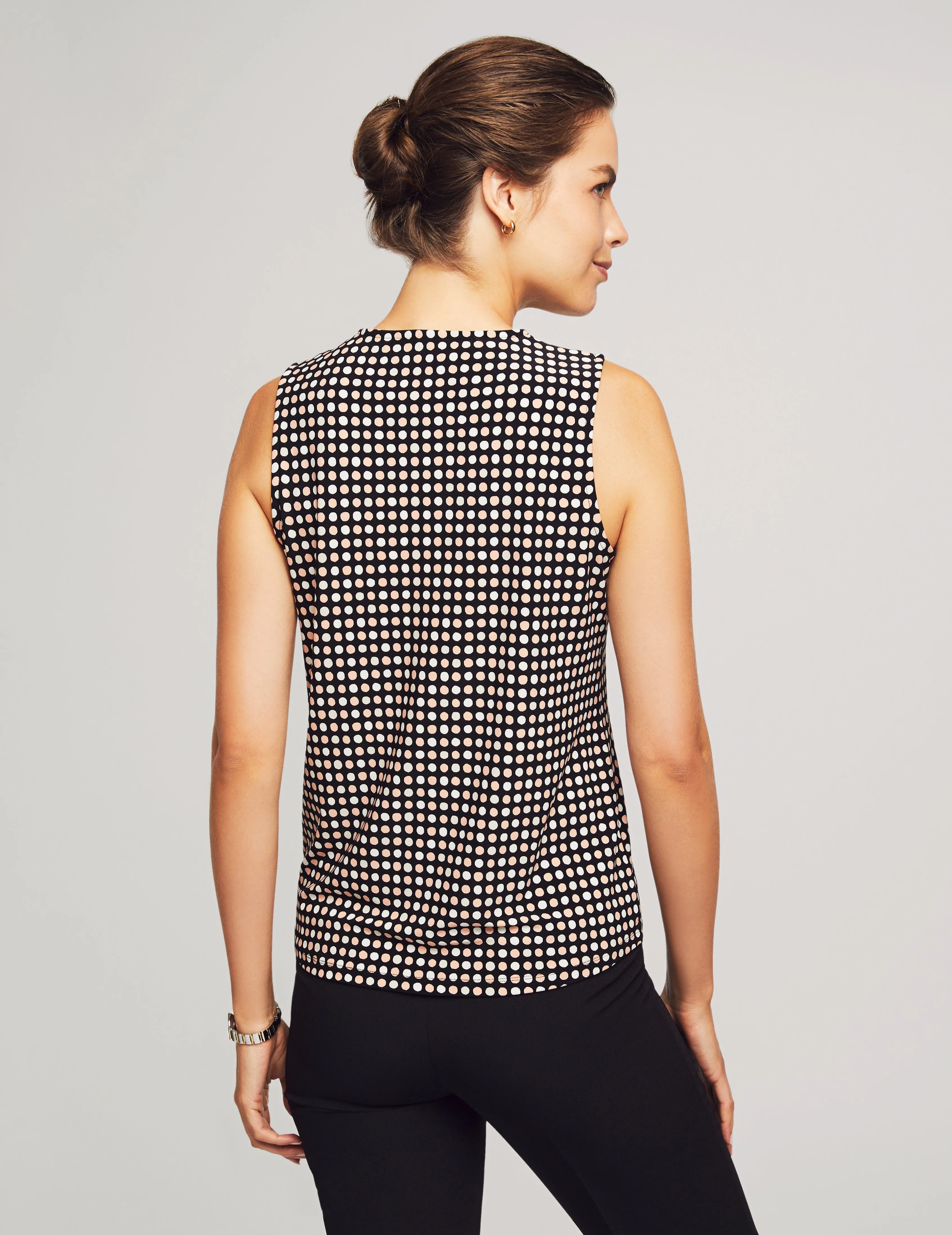 Printed Pleat Front Shell Tank- Sale