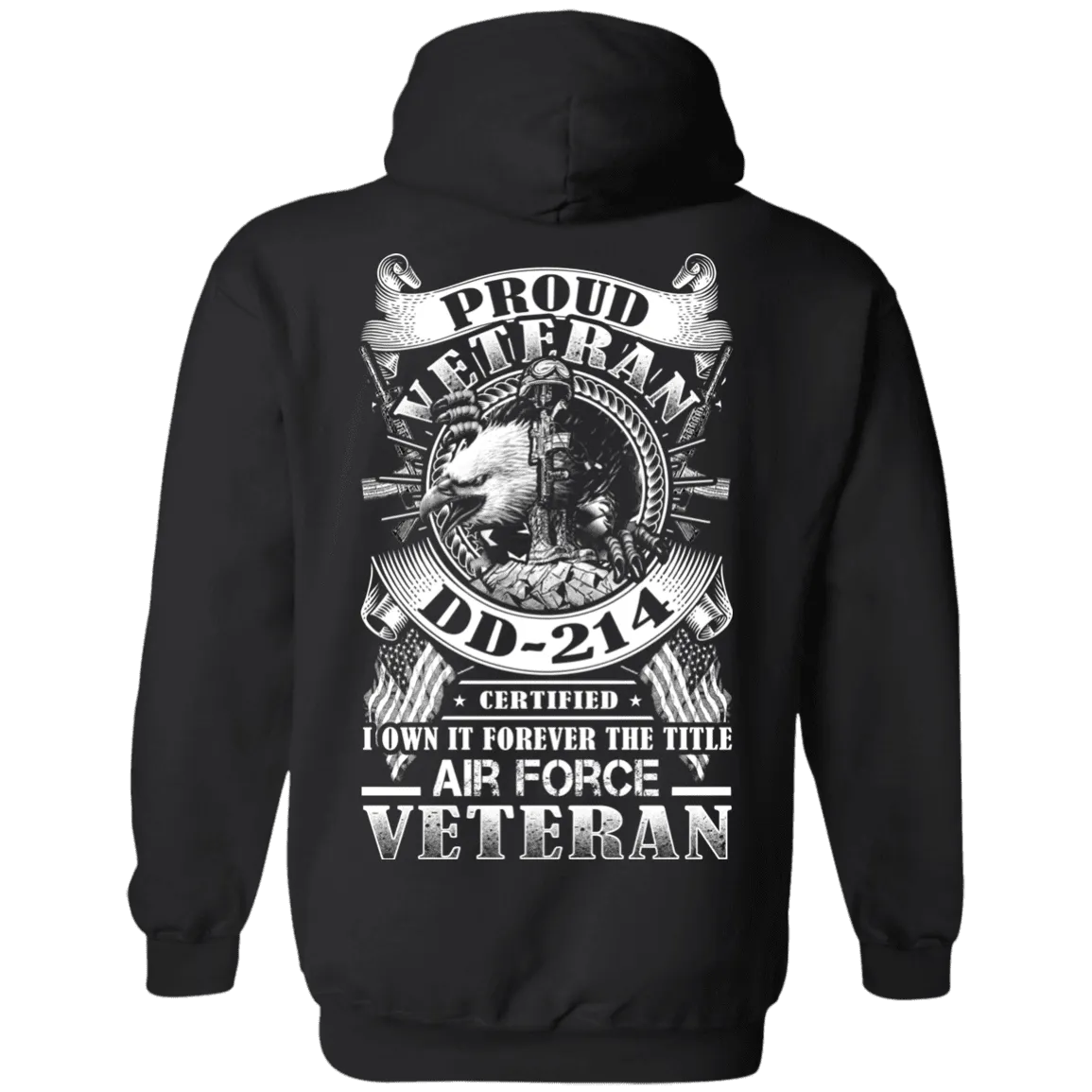 Proud Air Force Veteran DD214 Back T Shirts