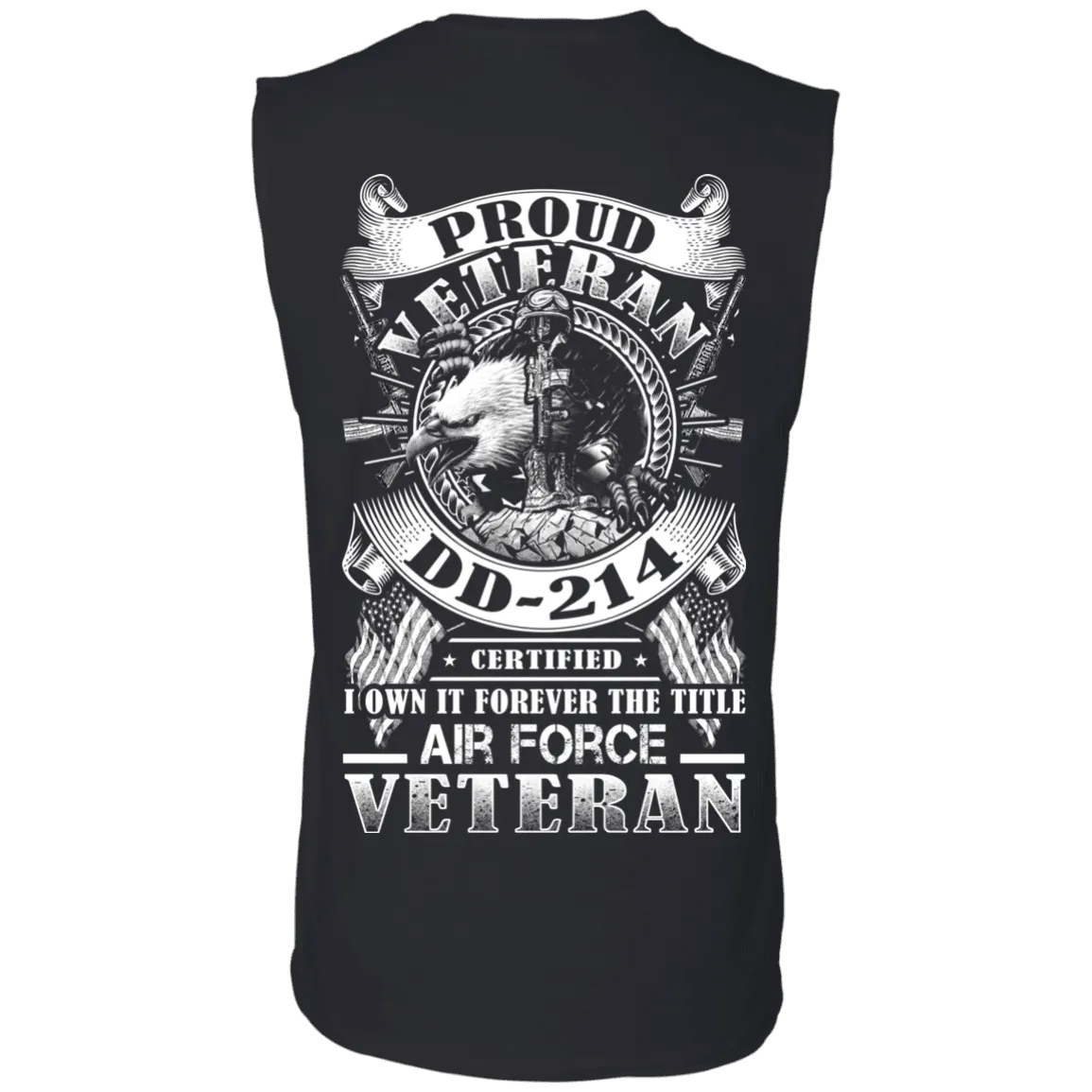 Proud Air Force Veteran DD214 Back T Shirts