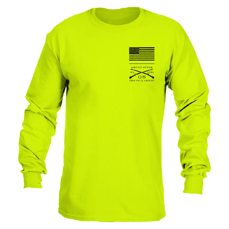Red Blood Blue Collar® Long Sleeve - Safety Green