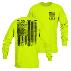 Red Blood Blue Collar® Long Sleeve - Safety Green