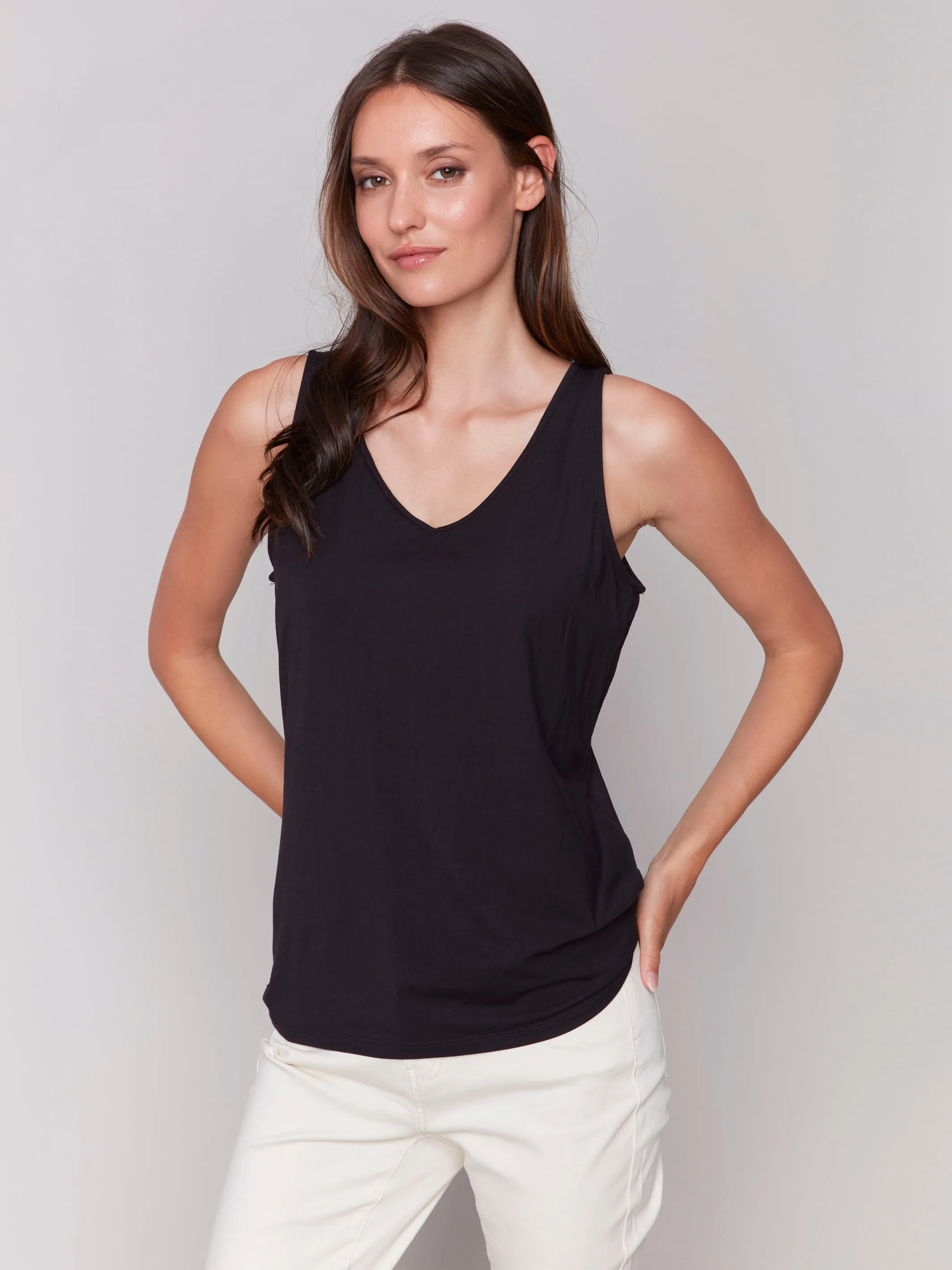Reversible Bamboo Cami - Black