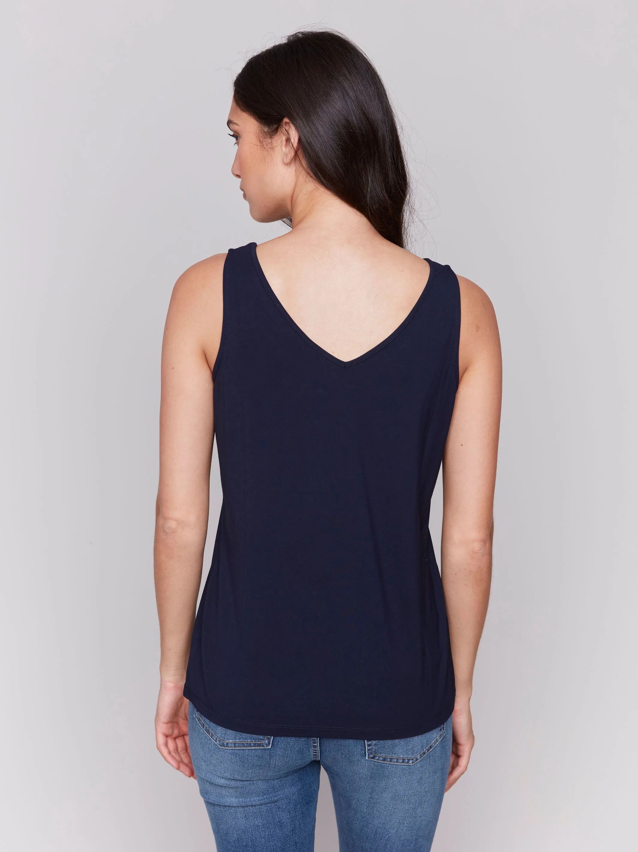 Reversible Bamboo Cami - Navy