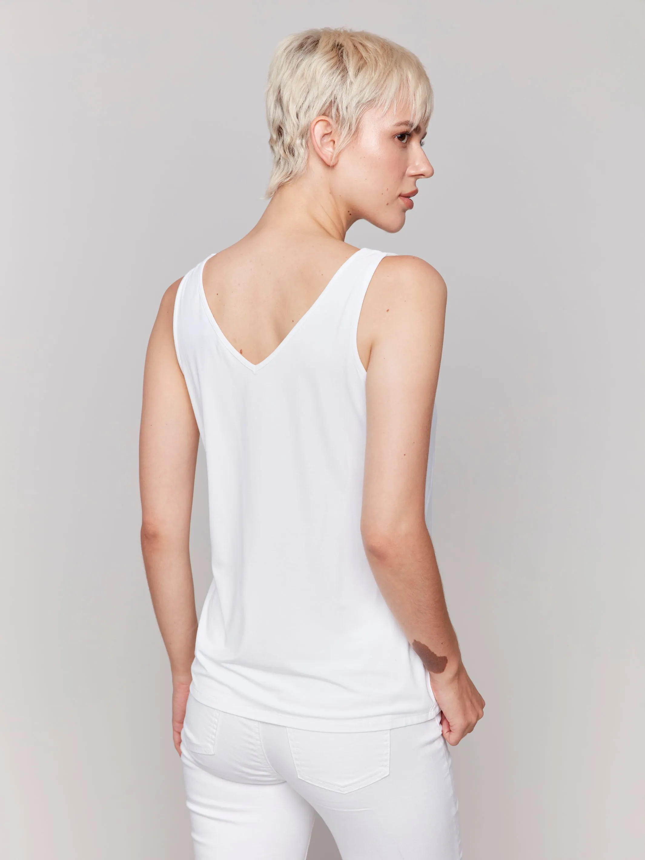 Reversible Bamboo Cami - White