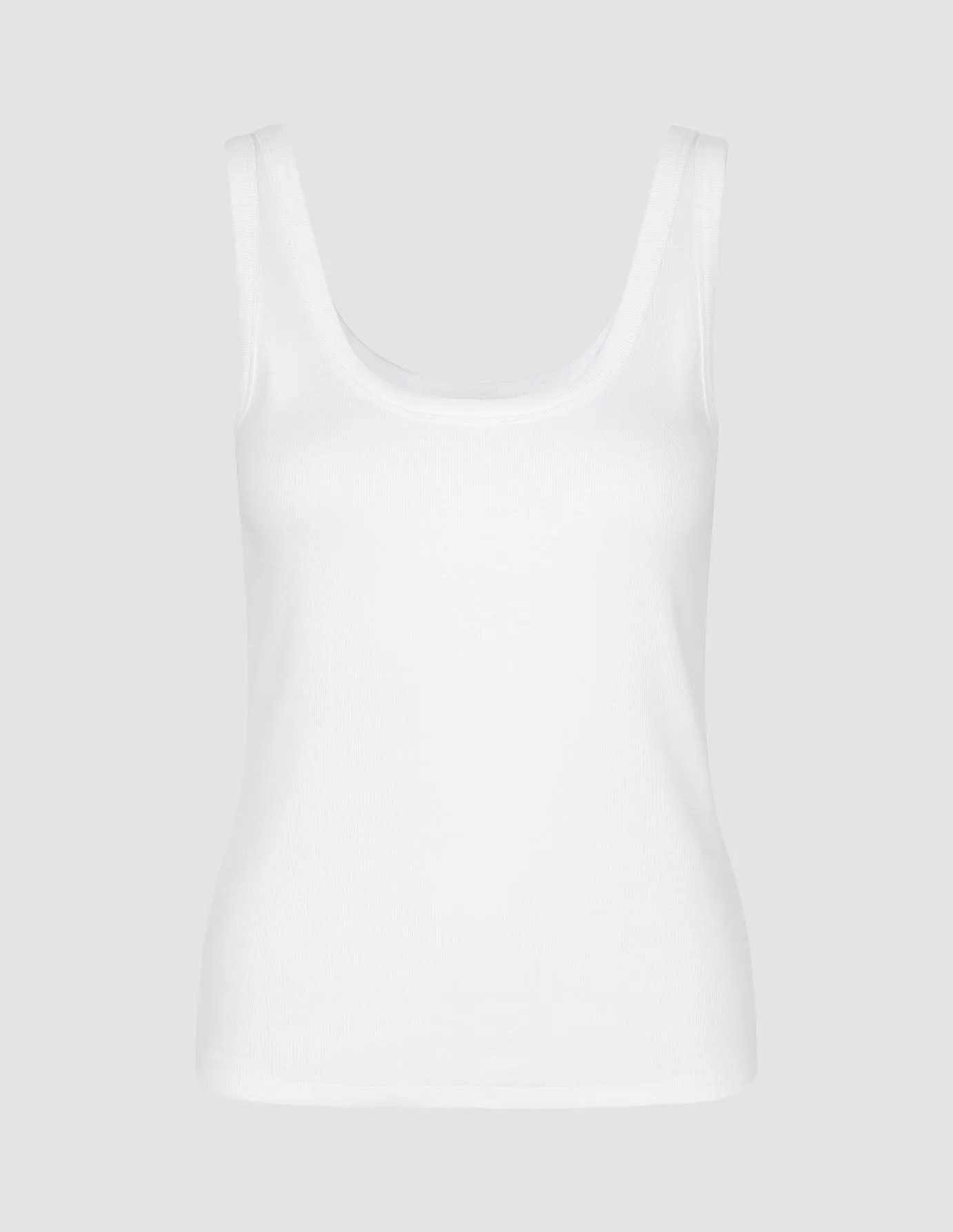 Rib Tank Top White