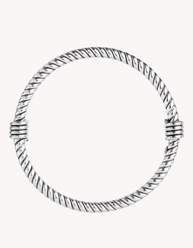 Rope Silver Bangle