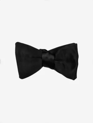 Satin Ready Tied Bowtie Black Satin