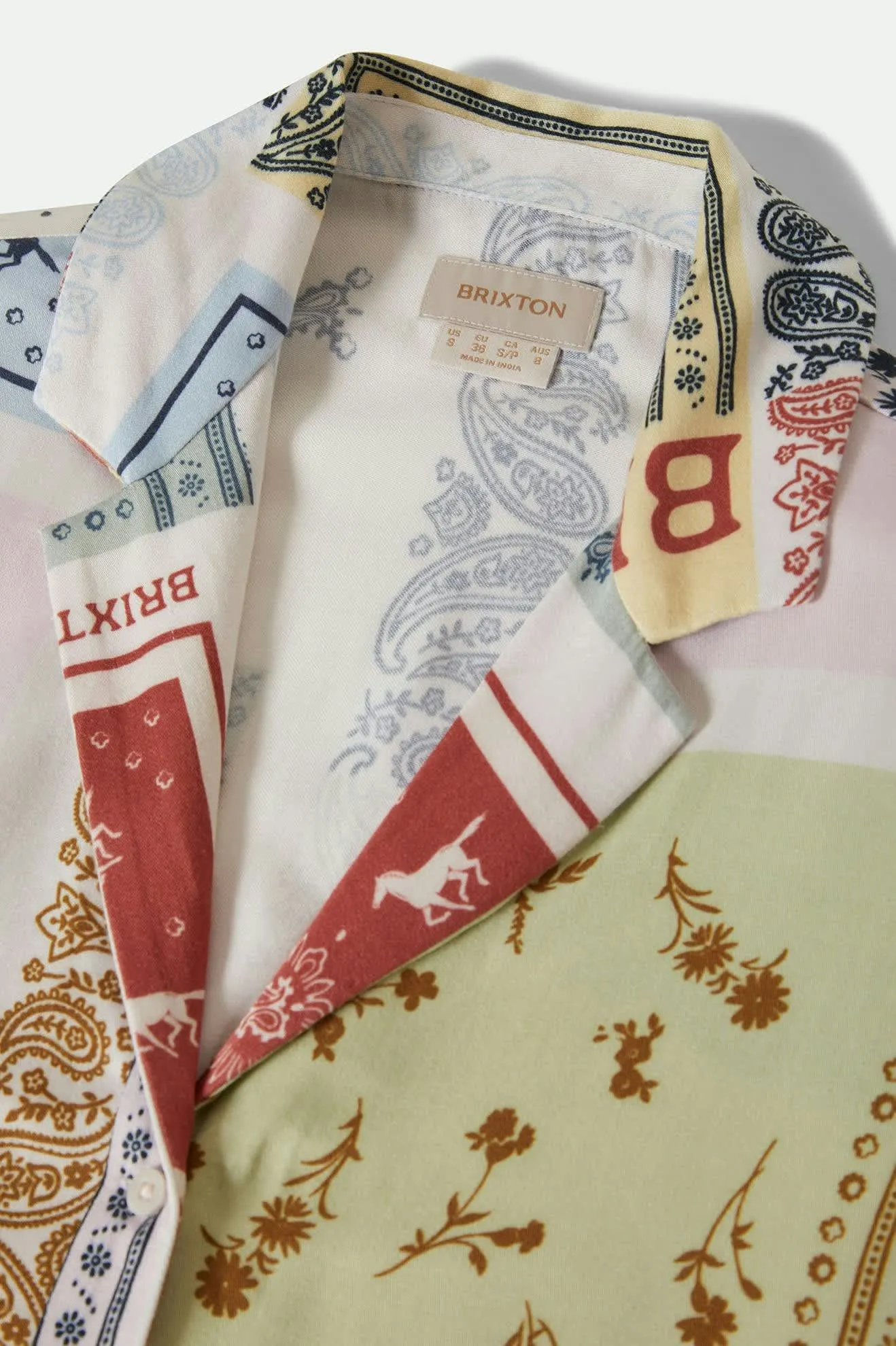 Silky S/S Bowling Button Down - Multi Color Bandana