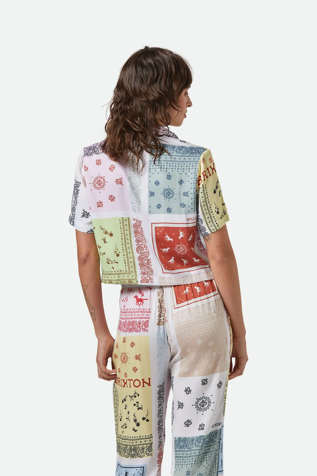 Silky S/S Bowling Button Down - Multi Color Bandana